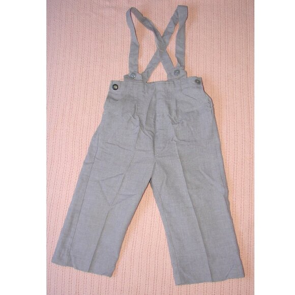 Authentic Vintage 1950's Danny Dare Boys Suspender Pants, Size 2, Gray - Picture 1 of 7